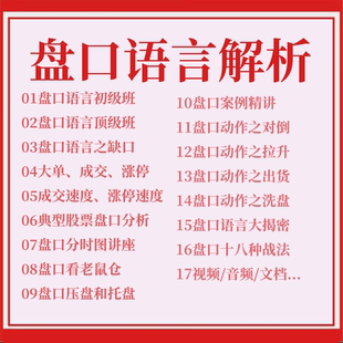 盘口语言股票视频教程培训盘口解密理论竞价炒股实战短线战法