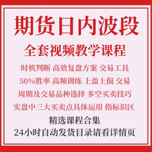 期货交易课程日内波段交易系统交易策略从入门到精通高清视频教程