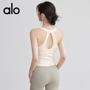 Alo运动背心女夏季跑步上衣长款挂脖普拉提训练服美背瑜伽服内衣