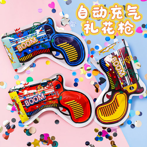 自动充气手持礼花枪生日派对