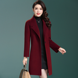 双面零羊绒大衣女短款小个子2025秋冬新款中老年妈妈装羊毛呢外套