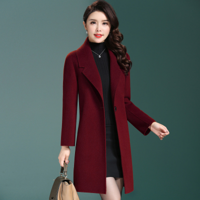 双面零羊绒短款小个子妈妈大衣