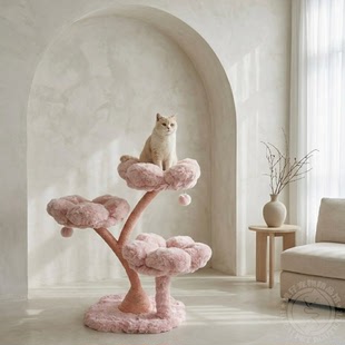 凯瑞樱花奶芙猫爬架多层花瓣猫窝猫树花树毛绒猫抓柱猫咪攀爬玩具