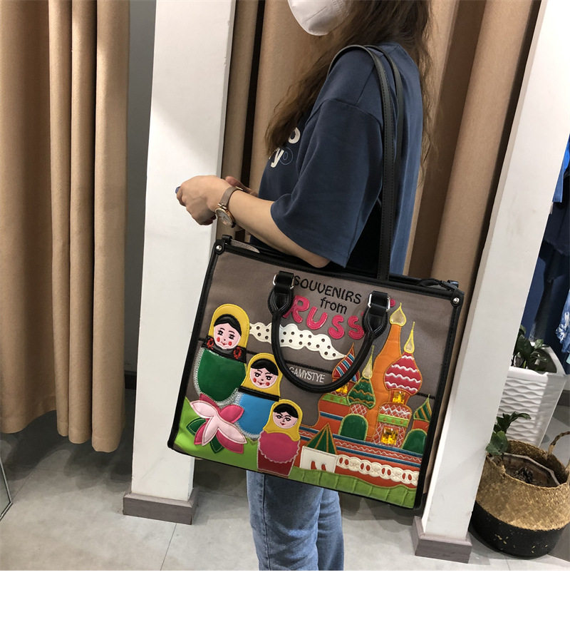 【苗大人】帆布单肩包刺绣斜挎包手提包多元素大容量斜挎包,箱包皮具/热销女包/男包,通用款女包,淘宝优惠券,粉丝福利购,淘宝优惠卷