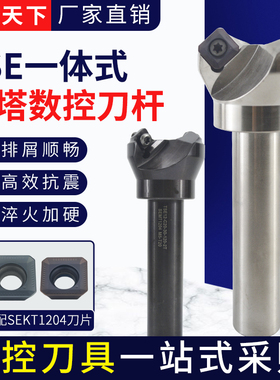 TSE直柄45度面铣刀杆KM12钢用铝用平面加工刀片SEHT1204 SEKT1204