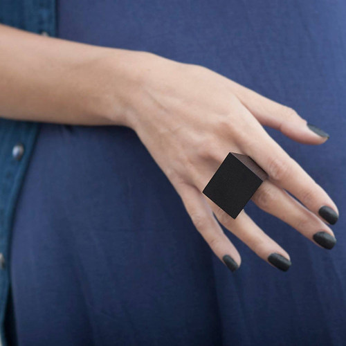 黑檀木推荐夸张风手工时装戒指