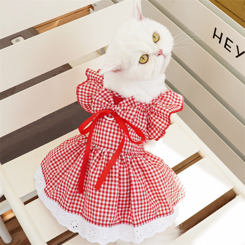 夏季超薄公主连衣裙猫咪狗狗衣服服装大中小型犬宠物用品比熊泰迪