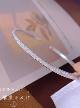 2026春日韩风格实心999足银镶嵌镯子冷淡风小众设计纯银手镯