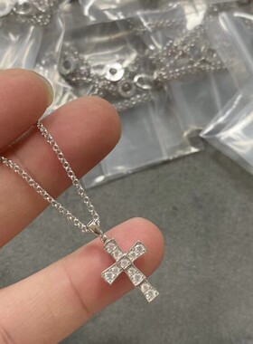 925银轻奢小众十字架项链2023新款爆款吊坠锁骨链女高级感颈链
