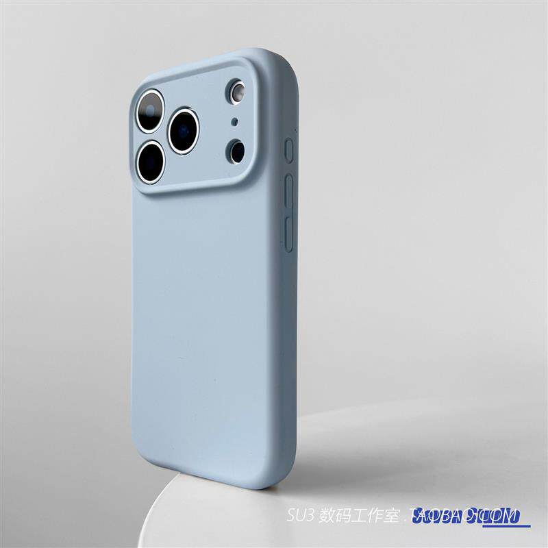 Baby奶蓝色肤感磨砂适用iPhone16plus苹果17promax手机壳Air液态硅胶15plus简约14全包镜头13防摔12pro男耐脏