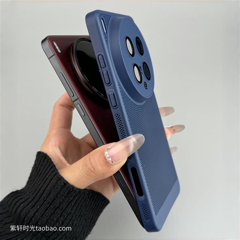 镂空气孔超薄散热适用小米15/13手机壳14Ultra海军蓝12s精孔11红米Note14/13pro+带镜头膜K70至尊版K80硬壳40