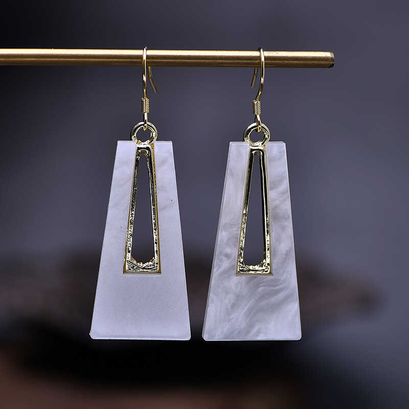 气质夸张99银针梯形欧美几何耳饰