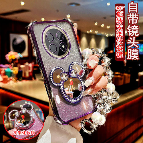 适用于华为畅享100promax手机壳YEW-AL80镶钻米奇旋转支架镜子防摔套镜头全包网红女款时尚奢华风新款潮流款