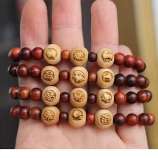 桃木十二生肖三合六合三会局属相手链子丑寅卯辰巳午未申酉戌亥