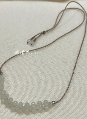 项链天然和田玉女抽绳设计