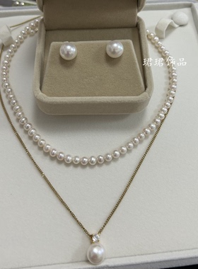 天然淡水baby珍珠轻奢小众高级叠戴锁骨女士法式气质简约百搭礼物