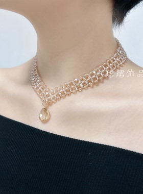 甲状腺术后遮挡疤痕珠多层项链