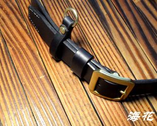 手工皮具真皮腰带皮带休闲商务纯铜扣头进口加厚美鞍牛皮