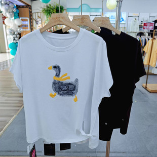 yakoko雅可女夏季莫代尔短袖圆领小版T恤专柜款Y261302时尚高品质