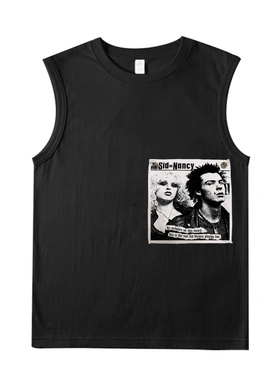 sex pistols sid and nancy punk rock朋克纯棉无袖坎肩背心T恤