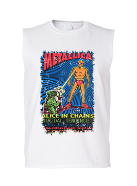 metallica金属乐队朋克摇滚风宽松无袖T恤坎肩背心