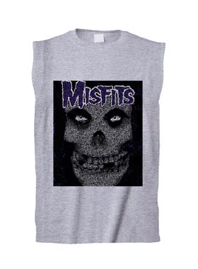 misfits 30 seconds to mars offspring经典庞克punk骷髅印花背心