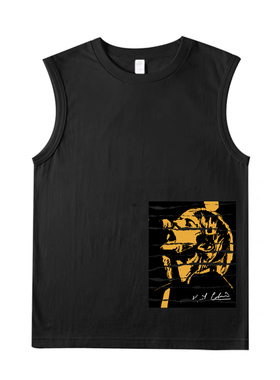 kurt cobain 科特柯本 grunge punk 破坏刀割朋克纯棉无袖坎肩背