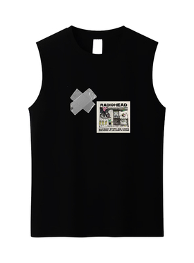 Radiohead 电台司令 英伦摇滚 文艺暗黑贴纸印花无袖坎肩背心T恤