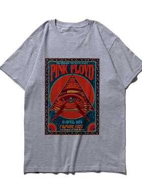 平克乐队pinkfloyd透气印染欧美朋克前卫迷幻摇滚艺术做脏做旧T恤