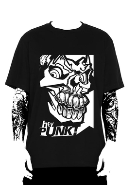 misfits punk 骷髅朋克印花 暗黑中性款摇滚纯棉长袖短袖T恤衫