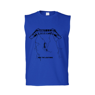 metallica重金属乐队闪电图案街头复古摇滚背心坎肩无袖T恤