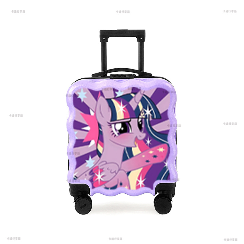 儿童拉杆箱男女孩小型18寸行李万向轮登机旅行独角兽小马宝莉紫悦