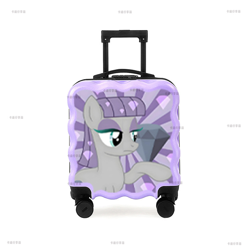 儿童拉杆箱男女孩小型18寸行李万向轮登机旅行独角兽小马宝莉灰琪