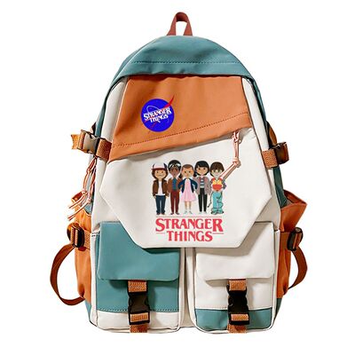 新款stranger thing印花双肩背包韩版书包初高中学生男女孩休闲