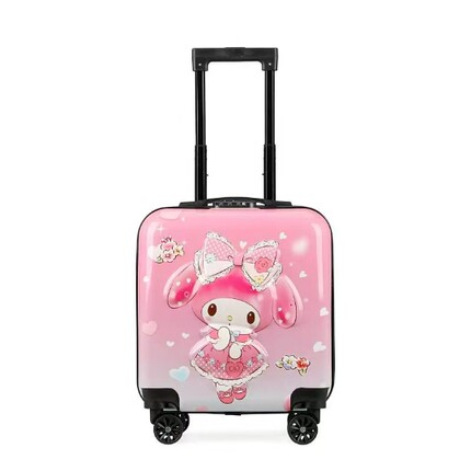 新款儿童拉杆箱子粉18寸行李小型幼儿园登机旅行箱3D男女孩美乐蒂