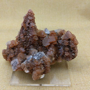 L108天然红色方解石结晶矿物晶体矿标原石摆件观赏石地质教学