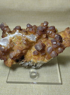 L44天然黄色方解石 晶簇 晶体 原石 原矿 矿标 摆件 Calcite 大冶