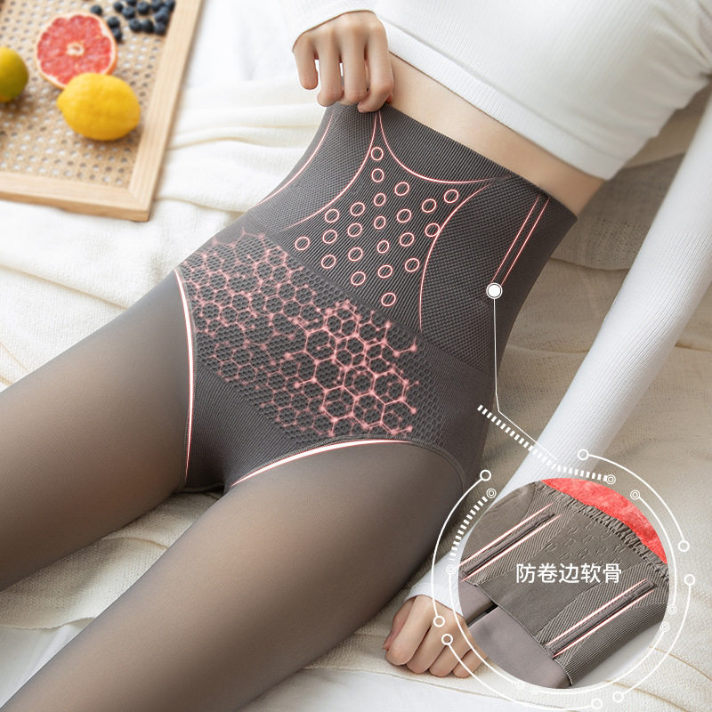 鱼骨蜂窝高腰收腹提臀打底裤女外穿显瘦加绒加厚秋冬季保暖一体裤