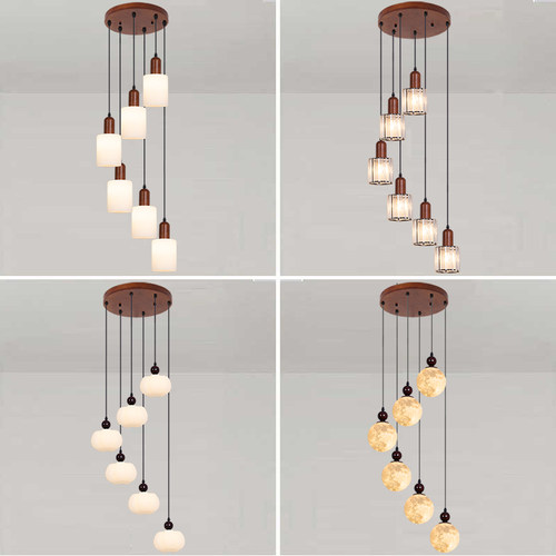 中式古典高级感楼梯吊灯