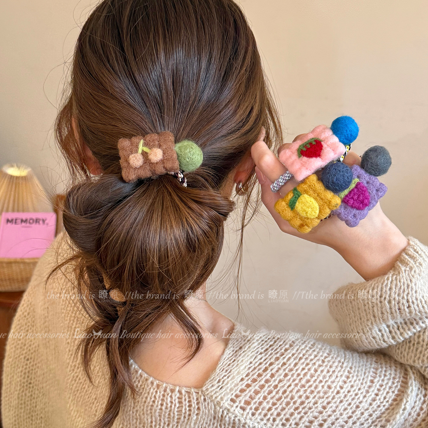 甜心饼干~可爱毛毡扎头发皮筋
