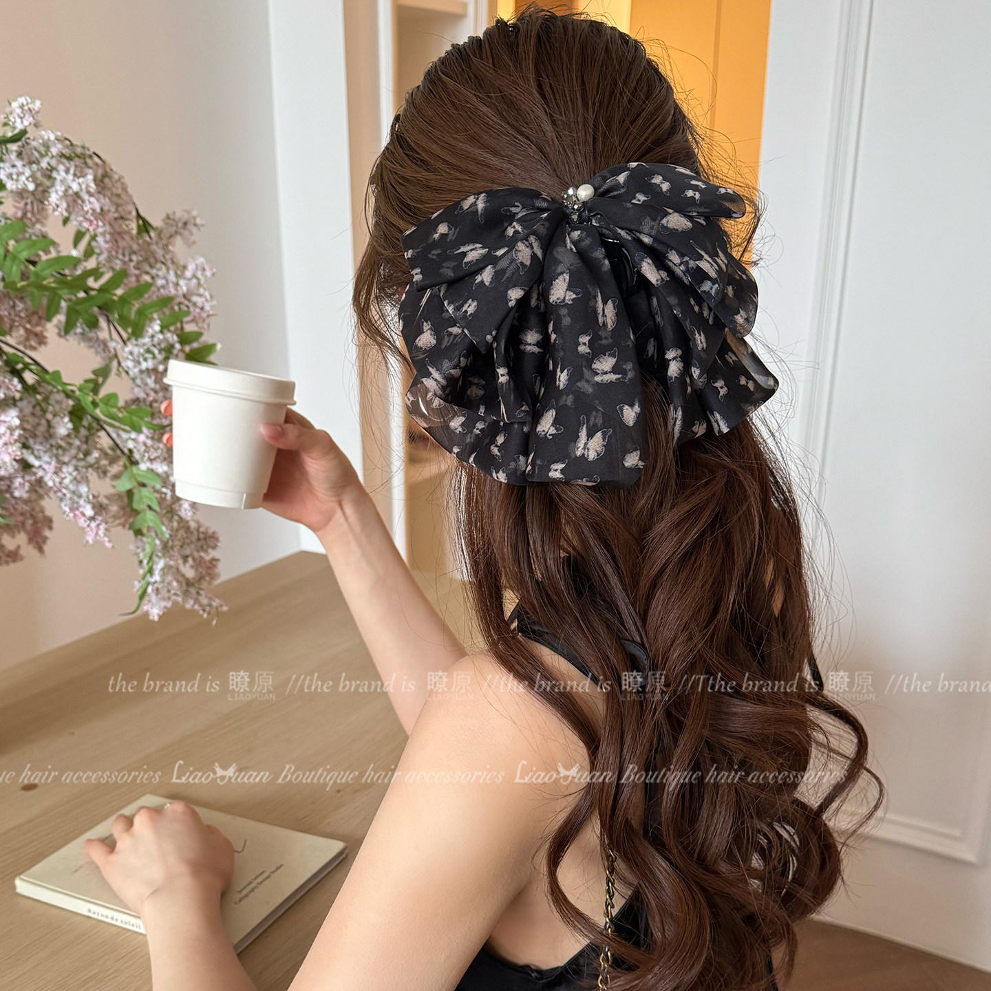 巨好看的马尾抓夹女高级感蝴蝶结发夹后脑勺半扎夹子头饰2026新款图片