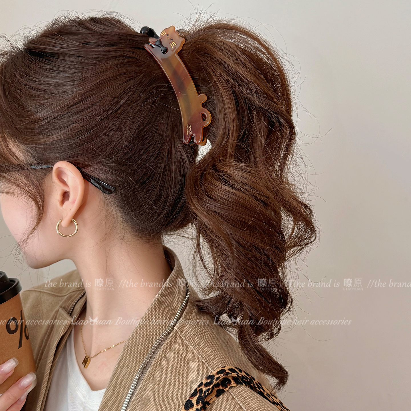 韩国France可爱长条猫咪香蕉夹