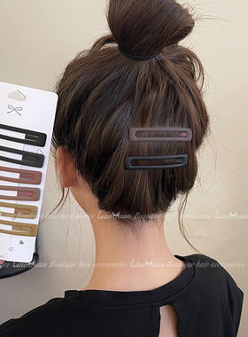 6个装~ins简约磨砂bb夹子可爱侧边碎发发夹头饰甜美少女网红发卡