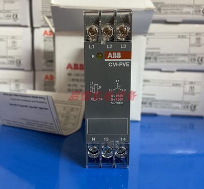 正品ABB电子测量和监视继电器 CM-PVE 1n/o, L1,2,3=320-460VAC议