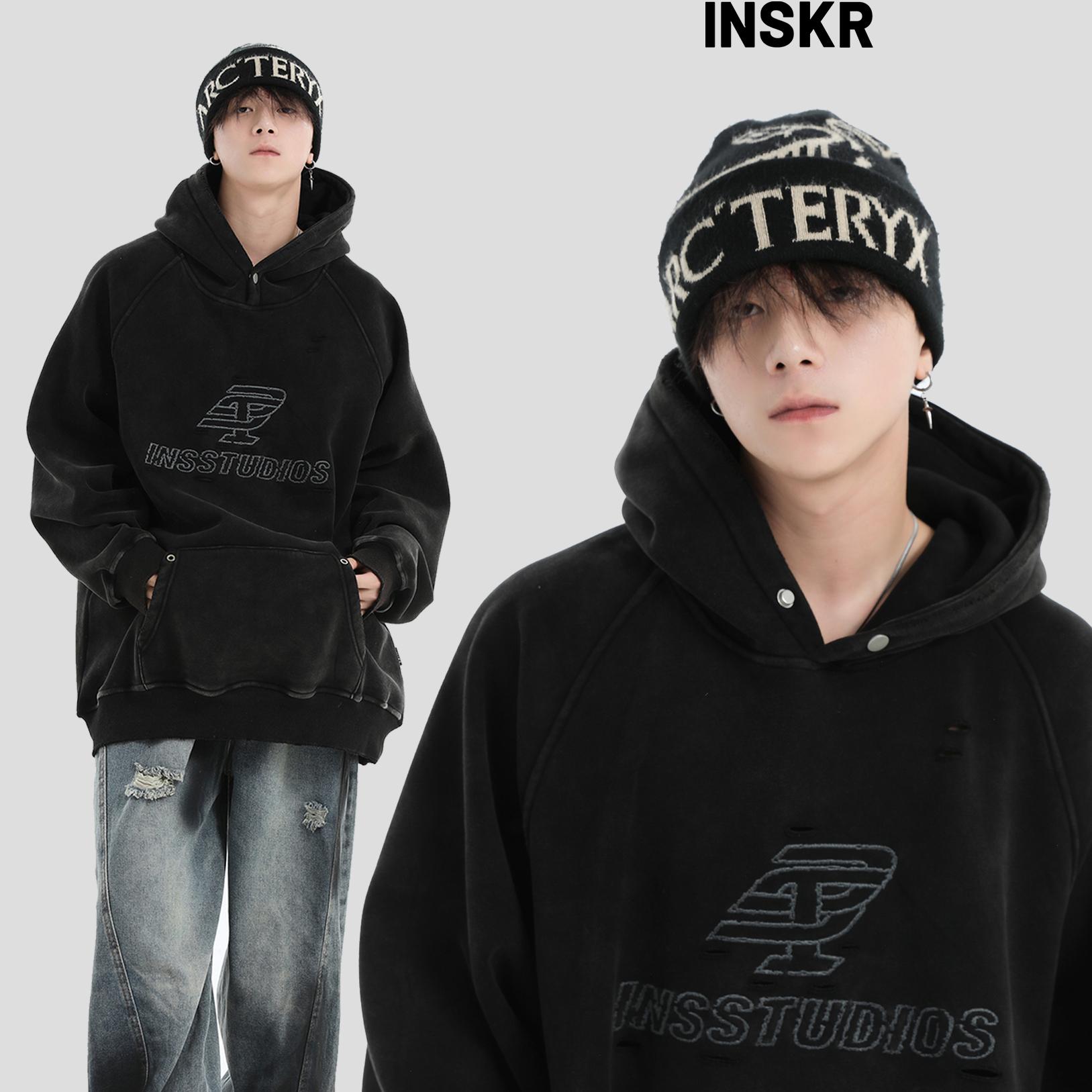 【INSKR】破碎针绣破洞卫衣