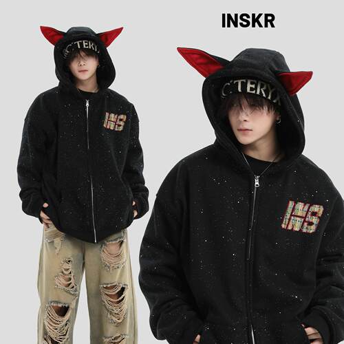 【INSKR】杜宾犬耳朵连帽卫衣