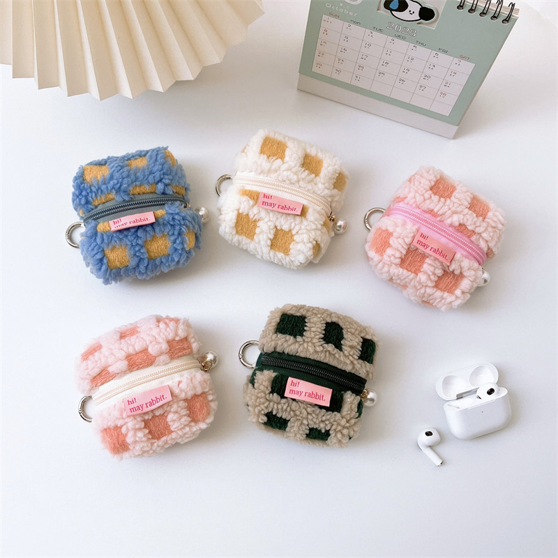 mayrabbit可爱通用毛绒软耳机包