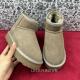 25年新防滑隐形内增高7cm卡其色加绒矮筒懒人休闲鞋 女低帮雪地靴