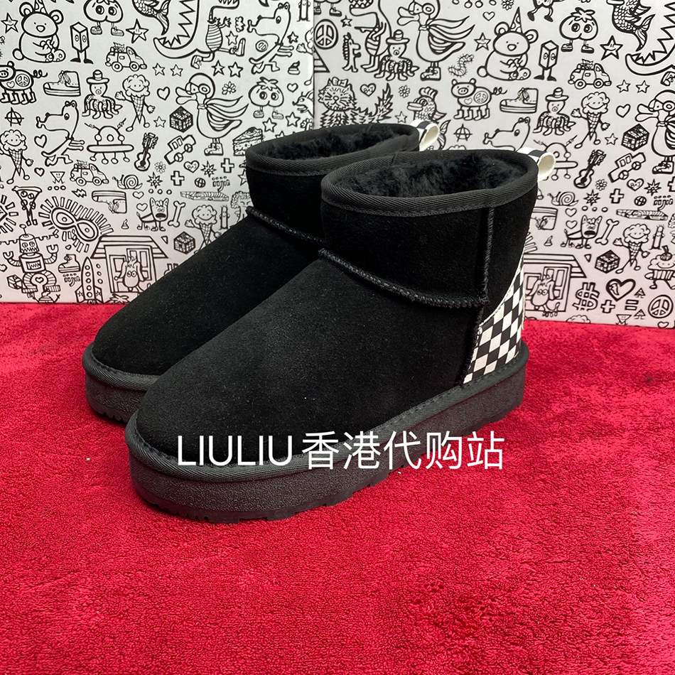 周冬雨同款7cm内增高拼接雪地靴