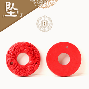 含辰砂工艺品朱砂貔貅平安扣 正品 高含量 吊坠背云 项链配饰配件